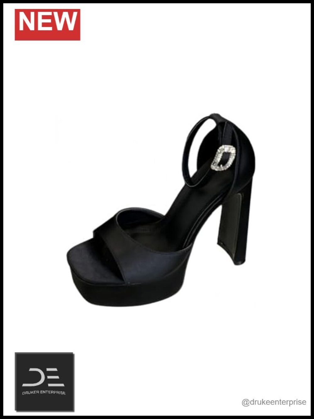 Chunky Block Heels Platform Sandals Open Toe Ankle Strap Evening Party Shoes